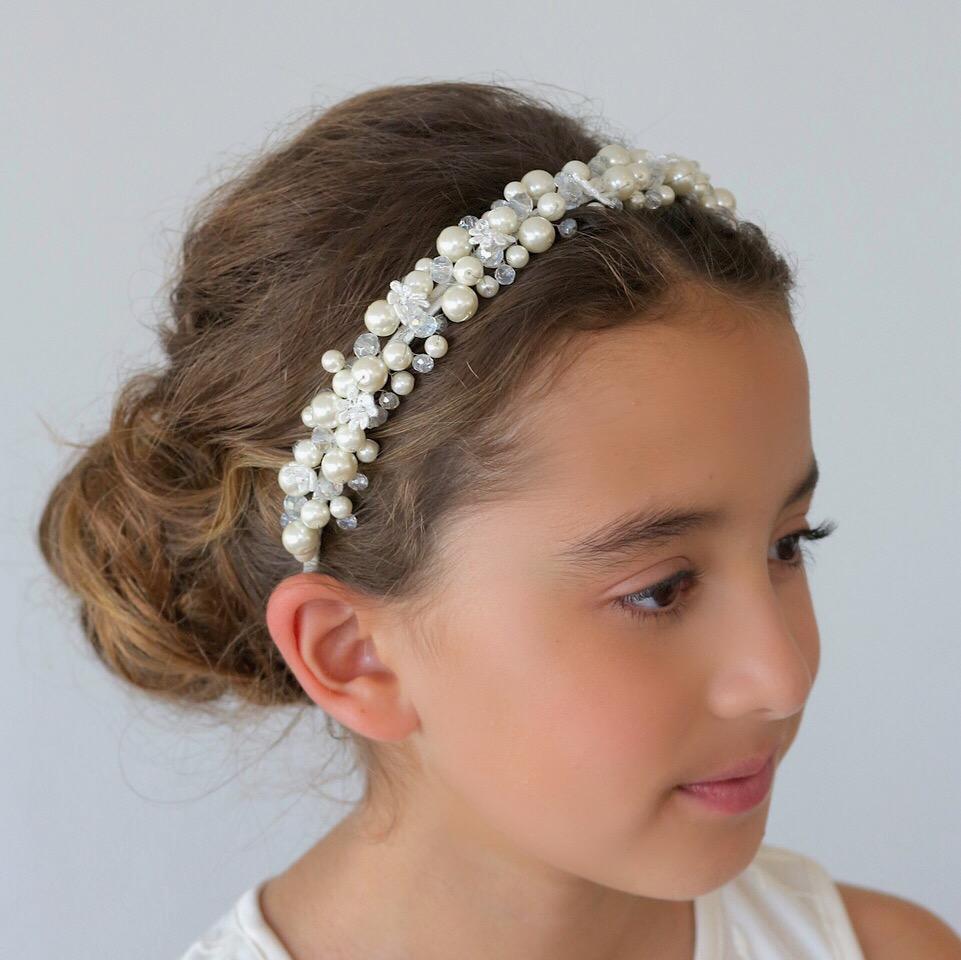 flower girl hairstyles with headband