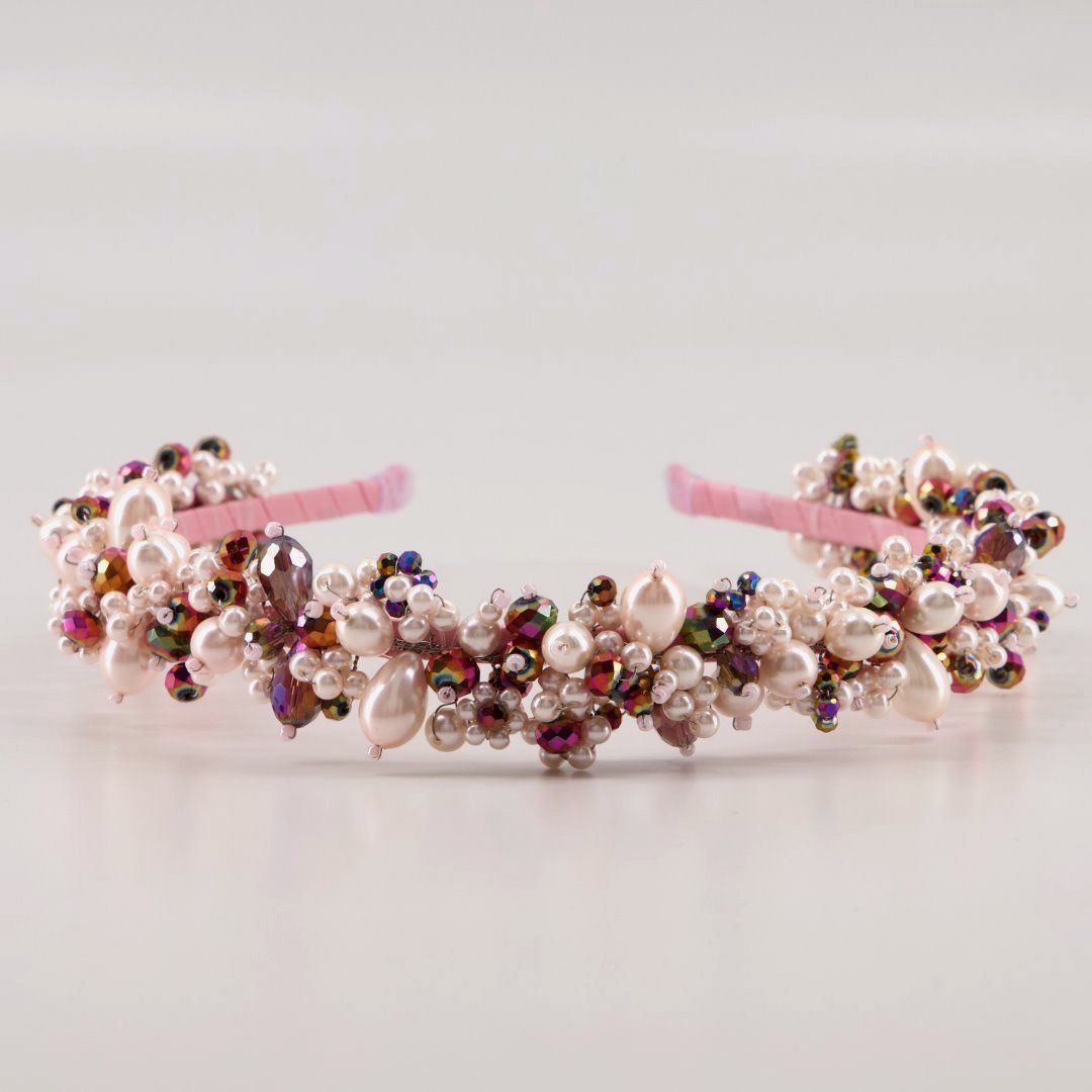 Designer Girls Pearl Headband  The Sachi hand beaded Crown – Sienna Likes  To Party - Shop