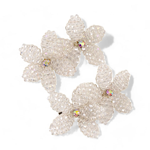 Designer toddler white crystal hair clip