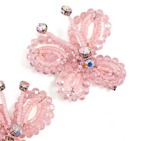 Best pink hair accessories for toddlers.  This butterfly clip set is handcrafted with pink crystals and rainbow diamantes by Sienna Likes to Party luxury brand for kids fashion accessories