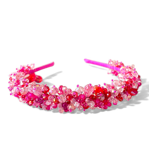 Handmade crystal headbands for girls' special occasions.  Buy the best pink bespoke crystal hair bands by Sienna Likes to Party