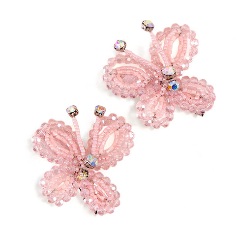 Buy the cutest pink toddler and baby hair clip set.  Each butterfly is uniquely handmade with pink crystals and rainbow rhinestones by Sienna Likes to Party Designer Kids Hair Accessories