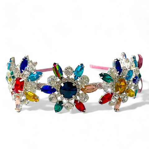 Buy the best designer multi coloured rhinestone and diamante headband by Sienna Likes to Party, luxury accessories for Children