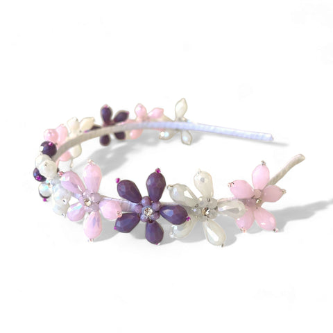 Designer Girls flower headband - crystal