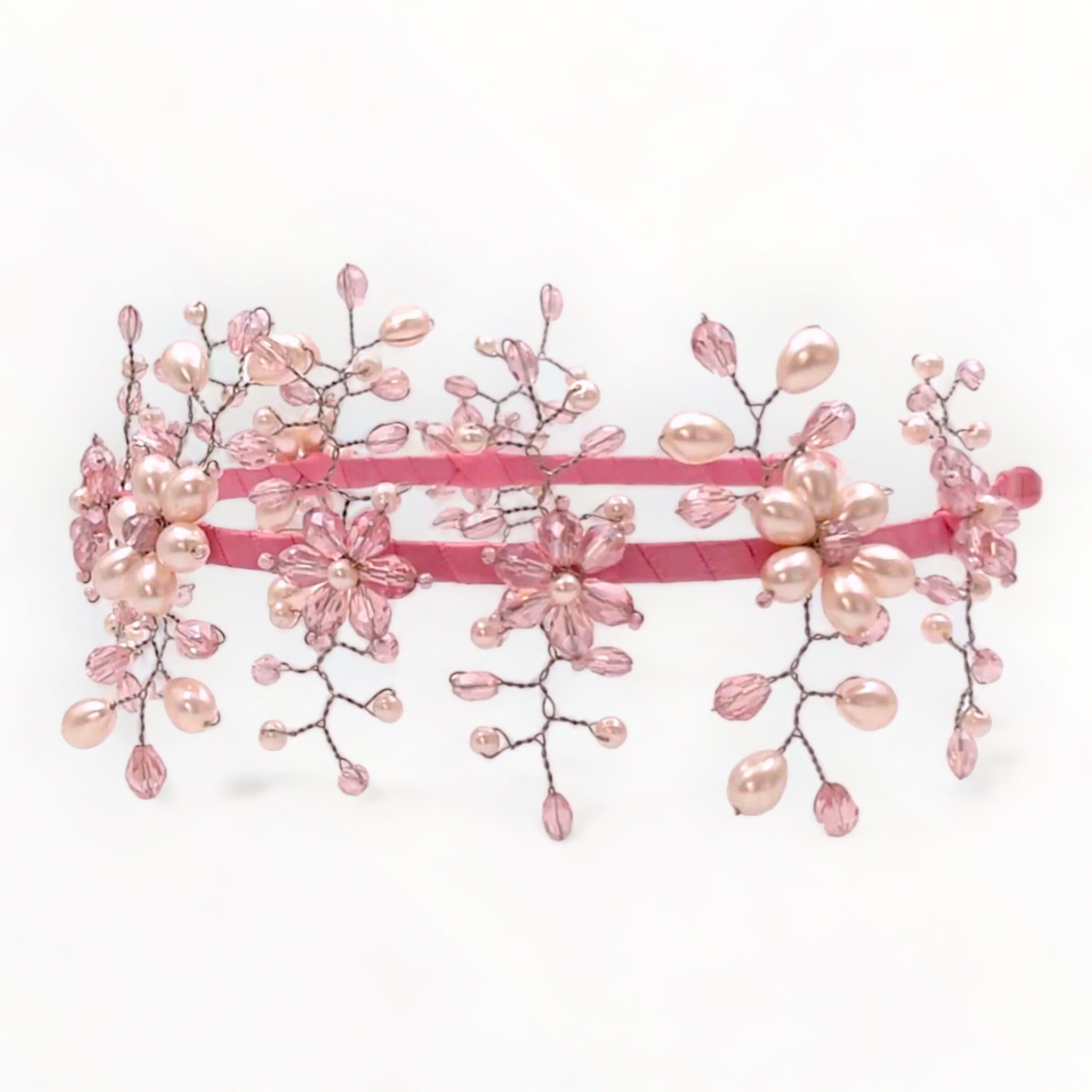 Designer Girls Headband  Gavreel Crown Pink Pearl & Crystal Headband – Sienna  Likes To Party - Shop