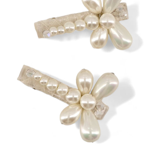 toddler pearl hair clip set - dragonfly