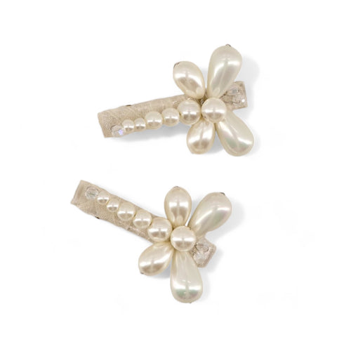 Designer kids pearl hair clip set