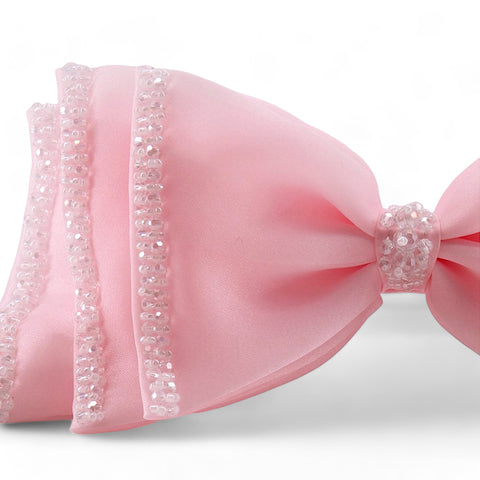 Pink bow hair clips