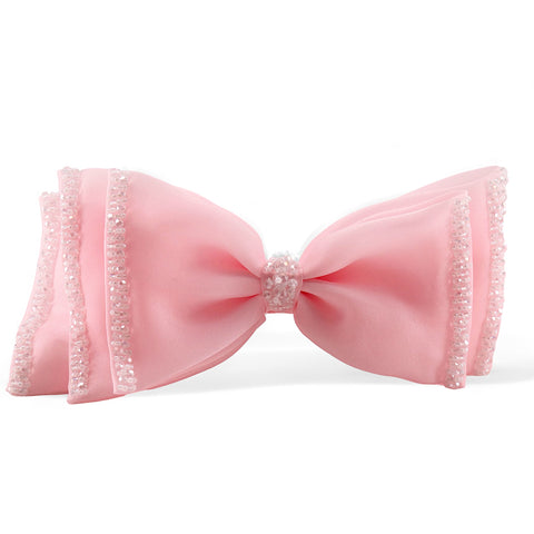 Buy designer handmade girls pink bow hair clips