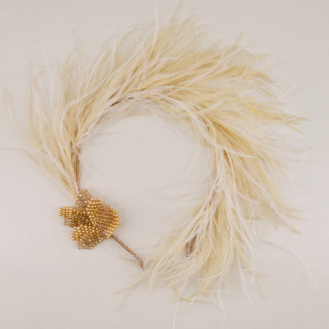 The Dina Crystal & Feather Girls Headband.