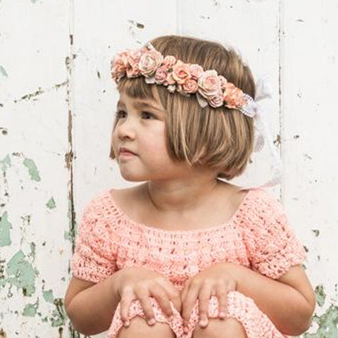 The Rose Bud handmade baby hair wreath